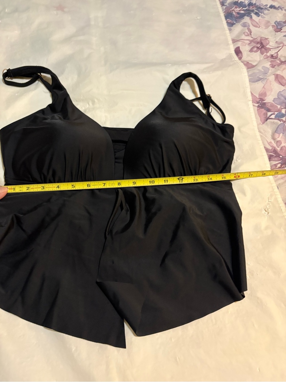 Bar III Black Swim Tankini Top with Tie Detail - Picture 8 of 16